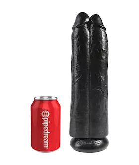 King Cock 11 Inch Two Cocks One Hole Hollow Strap-on Suspender System