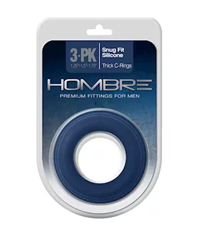 Hombre Snug Fit Silicone Thick Cock Rings 3 Pack