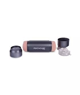 Penthouse Pet Cyberskin Hands-free Adjustable Dual Stroker - Misty Lovelace