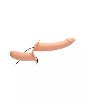 Power Pegger Silicone Vibrating Double Dildo With Harness