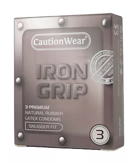 Caution Wear Iron Grip Condoms 3 Pack