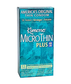 Kimono Microthin Ultra Lubricated with Aqua Lube  12 Pack