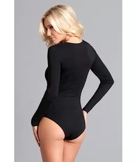 One Piece Long Sleeved Body Suit With Zig Zag Straps - L/xl