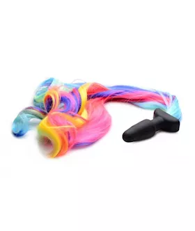 Rainbow Pony Tail Anal Butt Plug
