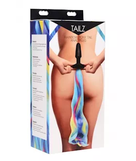 Rainbow Pony Tail Anal Butt Plug