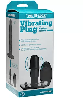 Vac-u-lock Vibrating Plug With Wireless Remote 