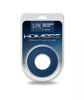 Hombre Xtra Stretch Silicone C-bands 3pk Navy