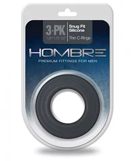 Hombre Snug-fit Silicone Thin C-rings 3pk