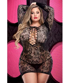 Lace Off The Shoulder Mini Dress 