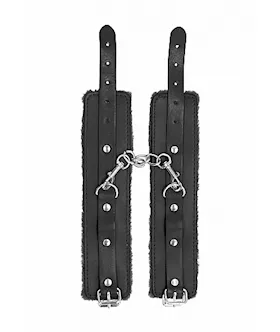 Ouch! Plush Leather Hand Cuffs 