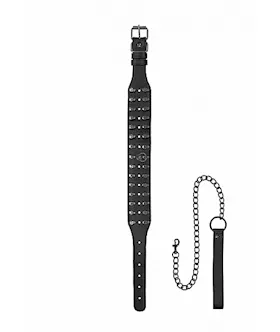Ouch! Skulls And Bones - Neck Chain With Skulls & Leash 