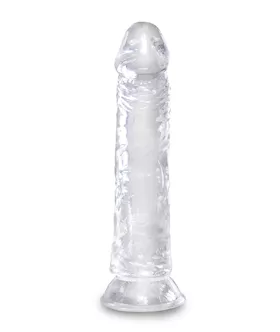 King Cock Clear Dildo with Balls  8 Inch