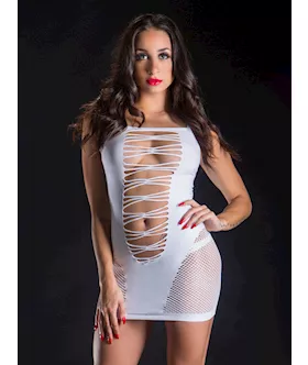 Strap Dress With Side And Back Mesh 