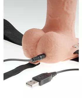 Fetish Fantasy 9 Inch Hollow Rechargeable Strap-on With Balls
