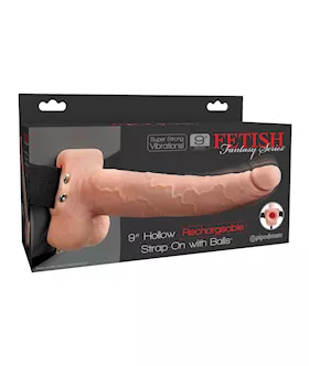 Fetish Fantasy 9 Inch Hollow Rechargeable Strap-on With Balls