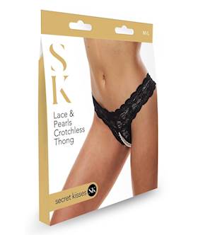 Secret Kisses Lace And Pearls Thong 