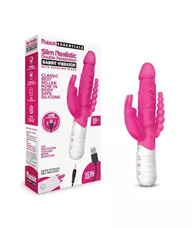 Rr Rechargeable Slim Double Penetration Rabbit Hot Pink