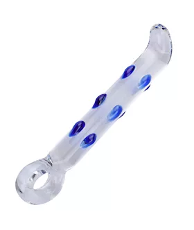 Blue Lines Teardrop Glass Massager