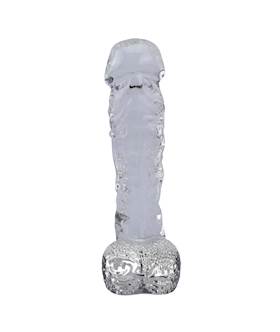 Lucent Realistic Glass Dildo With Balls 