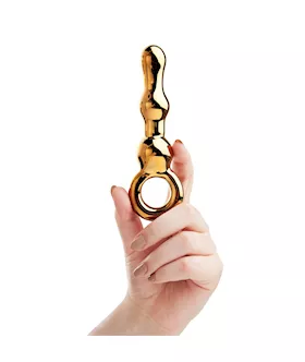 Lucent Golden Glass Anal Beads