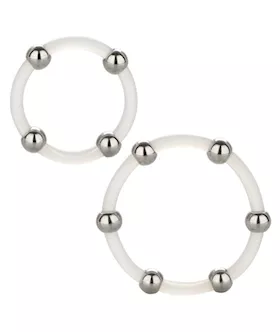 Steel Beaded Silicone CRing  Set of 2