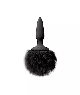 Bunny Tails Mini Black Fur Black