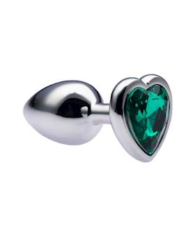 Kink Range Alloy Love Heart Gemmed Butt Plug - 2.7 Inch