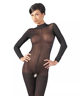 Catsuit With Lace Collar M/l