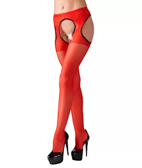 Suspender Tights Red S/m