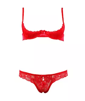 Cottelli Collection Sensual Shelf Bra Crotchless Lingerie