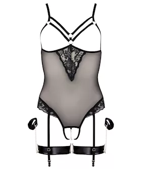 Open Cup Lace Scalloped Bodysuit