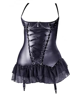 Wetlook Suspender Dress With Shelf - C 