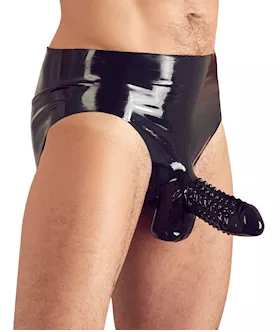 Mens Latex Panties With Penis Sleeve