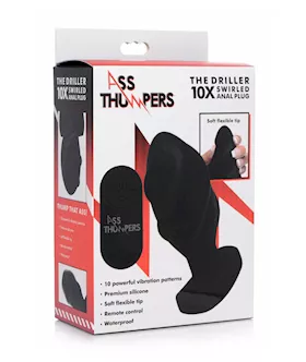 Ass Thumpers Swirled Vibrating Anal Plug With Remote Control - 5.1 Inch