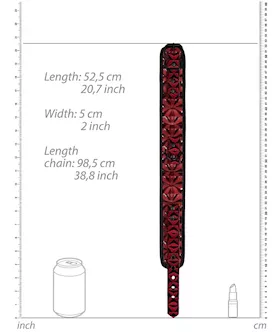 Luxury Collar With Leash- Burgundy