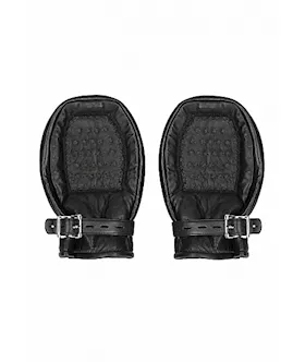 Bondage Mittens Padded With Metal Teeth-black