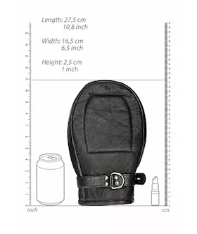 Bondage Mittens Padded With Metal Teeth-black