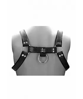Leather Male Chest Harness- Black