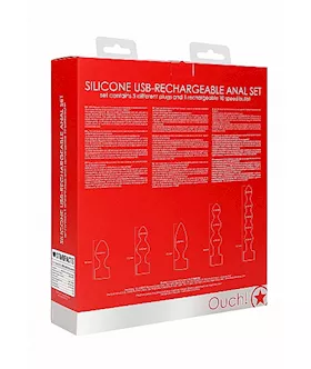 Silicone Usb Rechargeable Anal Set
