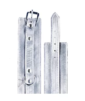 Bound X Silver Metallic Leather Wrist Cuffs
