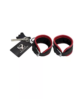 Bound X Rounded Nubuck Leather Wrist Cuffs