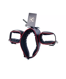 Bound X Leather Wrist To Neck Cuffs