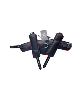 Bound X Leather Wrist To Neck Cuffs