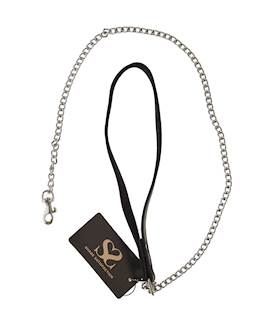 Bound X Chain Leash With Textured Leather Handle