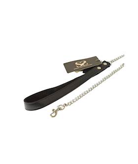 Bound X Chain Leash With Textured Leather Handle