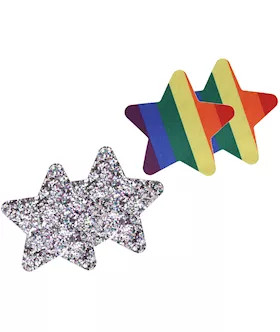 PRIDE RAINBOW GLITTER STARS Pasties