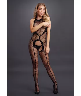 Crotchless Leopard Bodystocking  