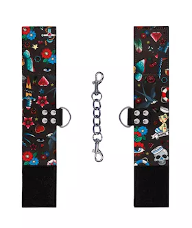 Printed Ankle Cuffs - Old School Tattoo Style  