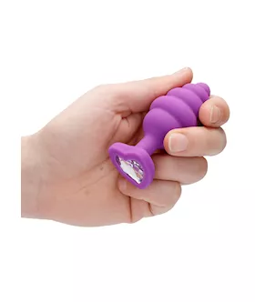 Large Ribbed Diamond Heart Plug