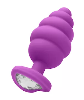 Extra Large Ribbed Diamond Heart Plug